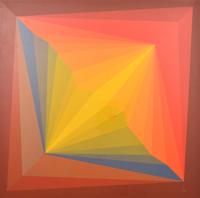 Large Doris Leeper Abstract Geometric Painting, 65H - Sold for $3,072 on 05-06-2023 (Lot 65).jpg